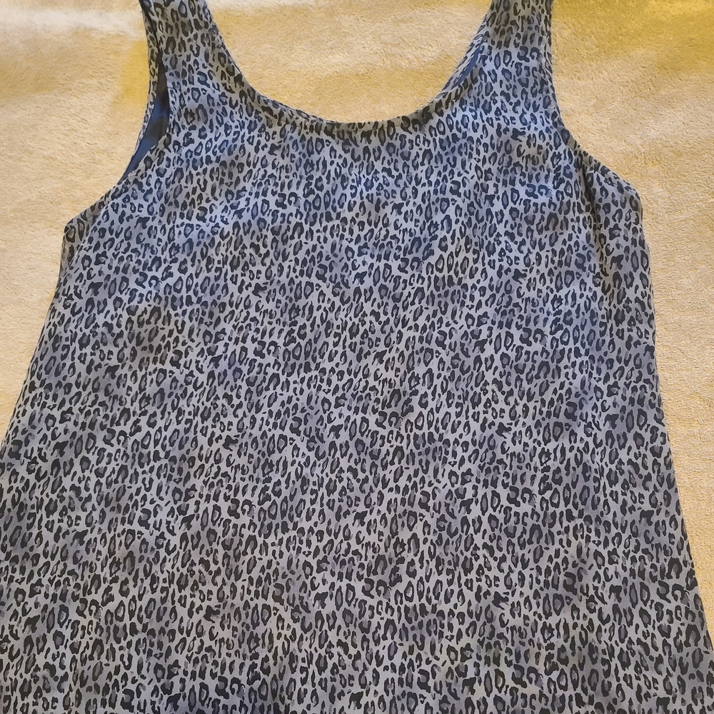 Robbie Bee Black and Gray Animal Print Tank Dress